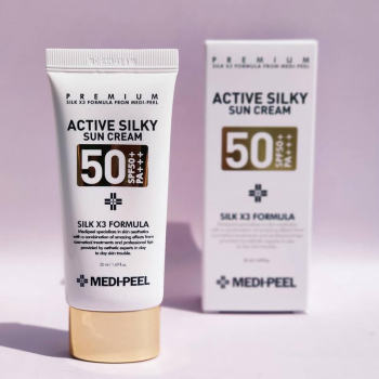 Сонцезахисний крем з комплексом пептидів та шовком Medi-Peel Active Silky Sun Cream 50мл
