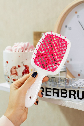 Гребінець Superbrush Janeke білий фуксія
